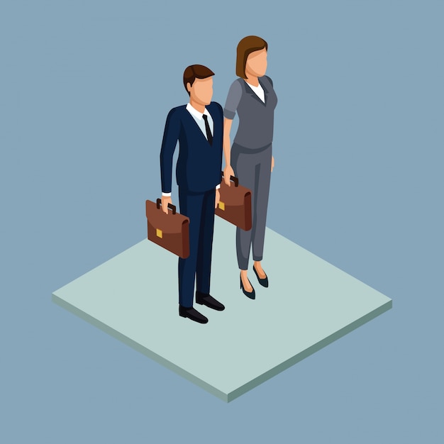 Business couple 3d