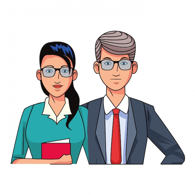 business couple avatar profile picture isolated