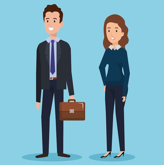 Business couple avatars characters