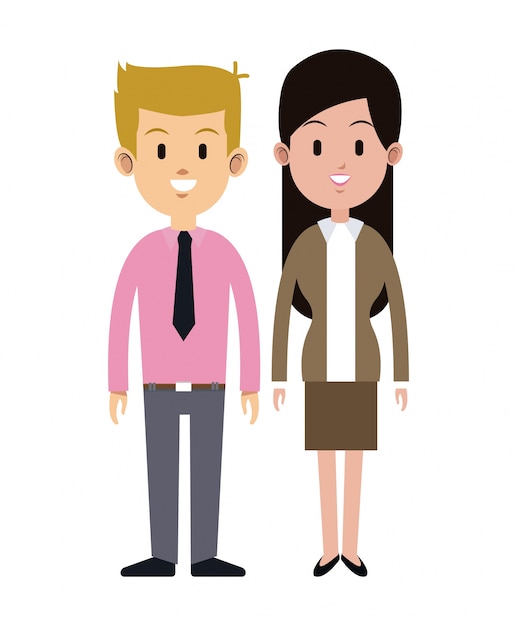 business couple smile together manager
