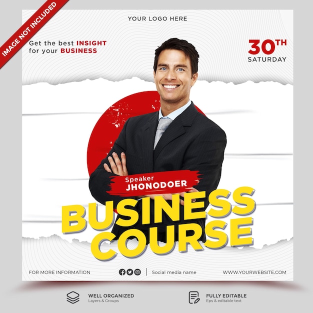 Business course instagram social media post template