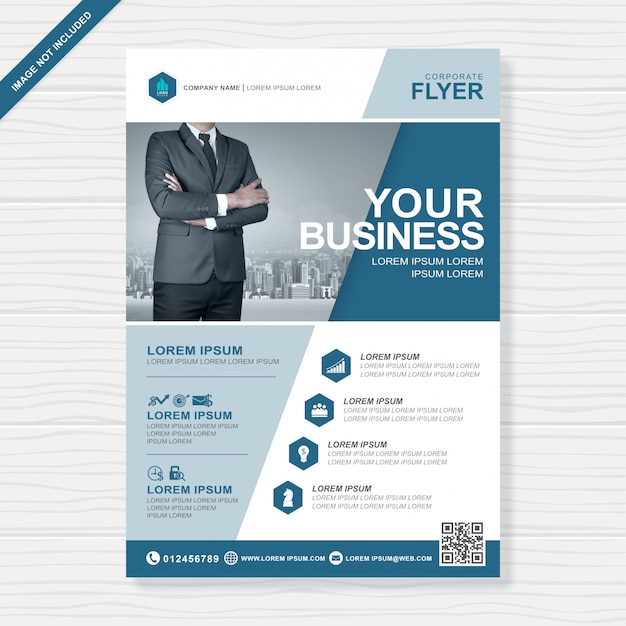 Modello di business copertina a4 flyer design