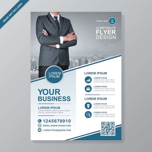 Modello di business copertina a4 flyer design