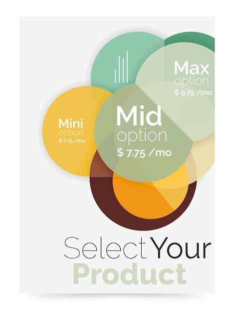 Brochure di copertina aziendale con diagramma di opzione selezionata sfondo astratto vettoriale