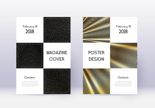 Набор шаблонов дизайна бизнес-обложки Золотой абстрактный