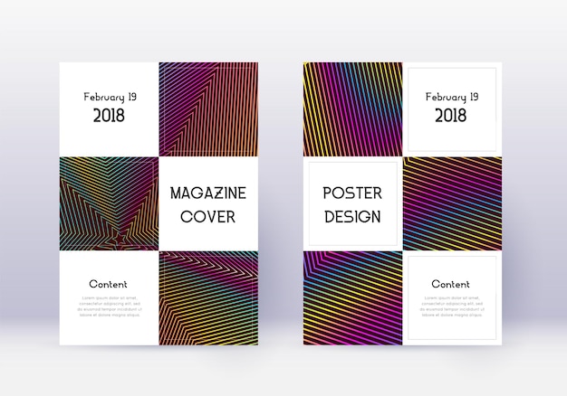 Vector business cover design template set rainbow abstra