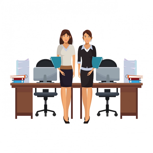 business coworkers executives cartoon