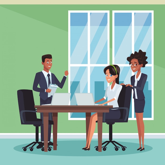 business coworkers at office