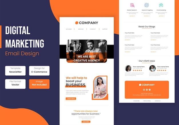 Business or creative agency email newsletter template