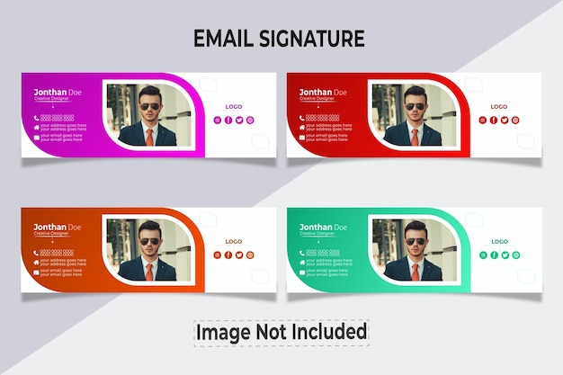 Vector business creative email signature corporate company simple template