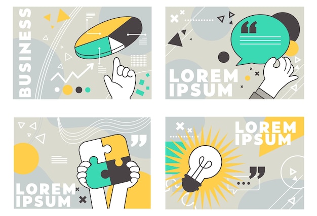 Business creative illustrations Set of vector concepts of business management planning and strateg
