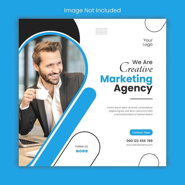 Business creative marketing agency social media post template