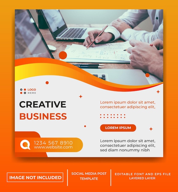 business creative theme social media post template