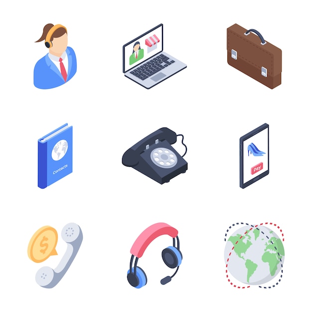 Vector business and customer services icons