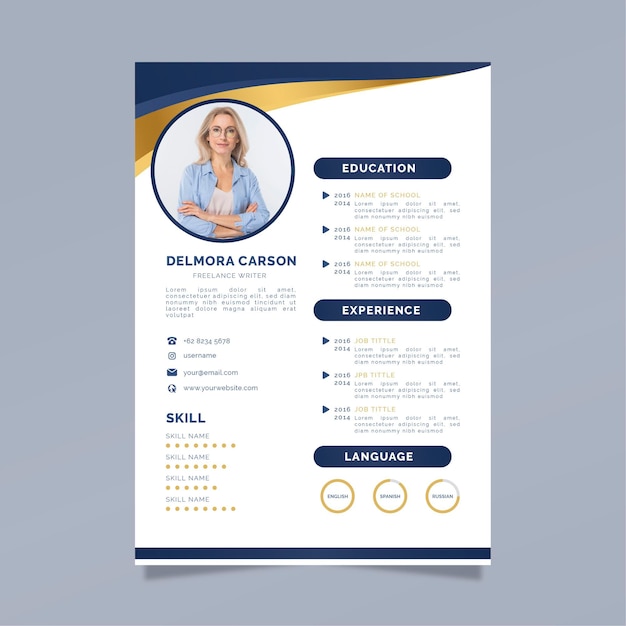 Business cv template with photo