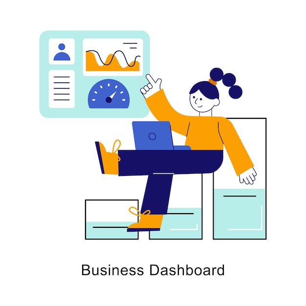 Business Dashboard abstract concept vector in a flat style stock illustration