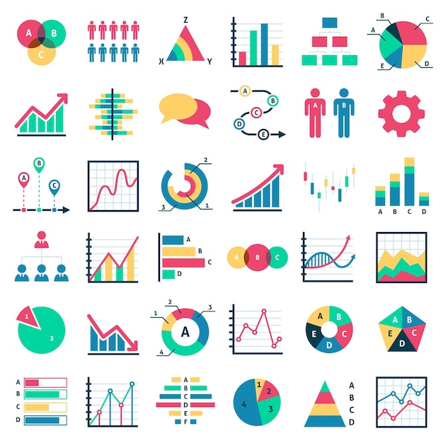비즈니스 데이터 차트 금융 마케팅 다이어그램 그래픽 체계 분석 보고서 통계 그래프 정보 프레젠테이션 컬렉션 구조 진행 및 프로세스 벡터 세트