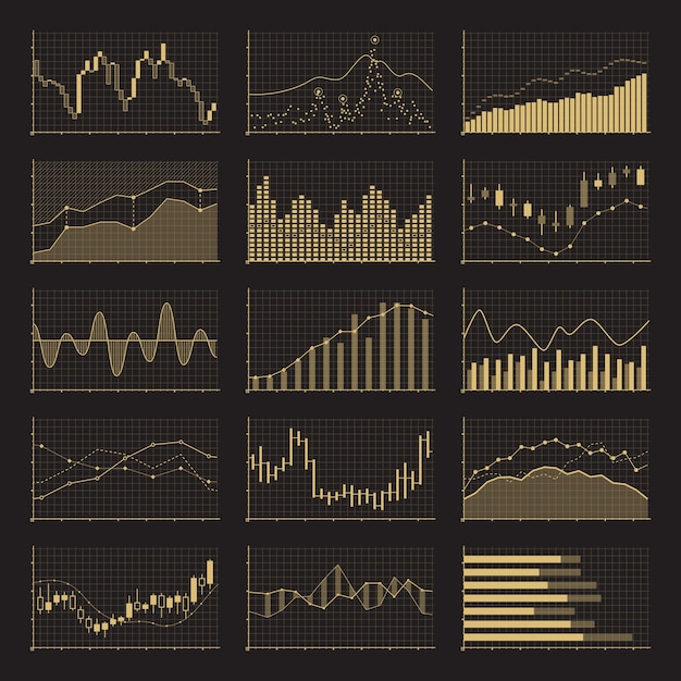 Business data financial charts