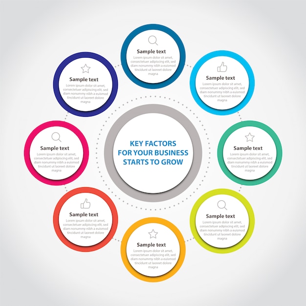 Business data infographic template for multiple purposes