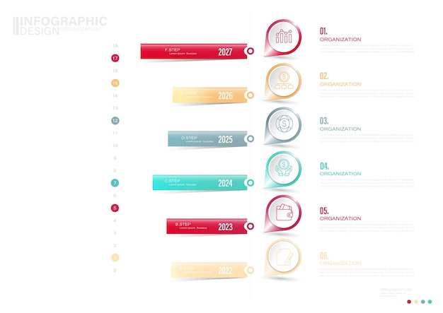 Business data visualisatie Infographic Elements stock illustratie Infographic onderdeel van stappen