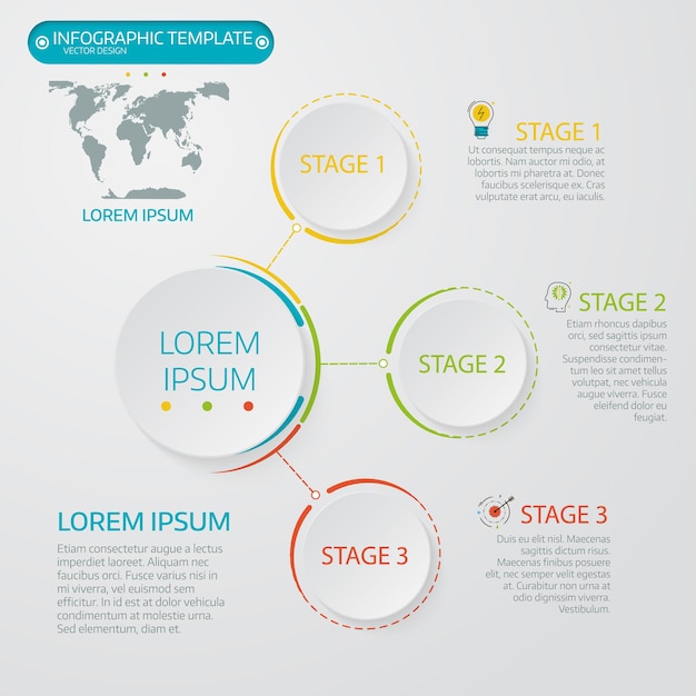 Business data visualization Process chart Abstract elements of graph diagram with 3 steps options