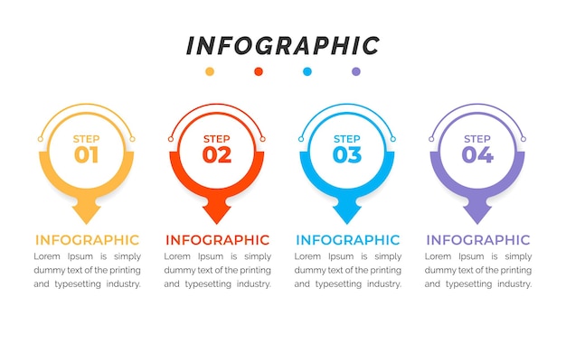 Business data visualization process chart abstract elements of graph diagram with steps options