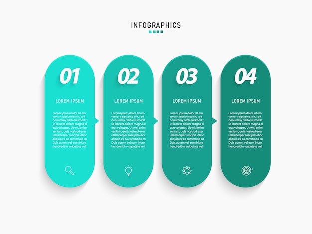 Visualizzazione dei dati aziendali. elemento grafico di processo. grafico astratto con diagramma con opzioni, parti o processi di passaggi. modello di affari. concetto creativo per infografica.