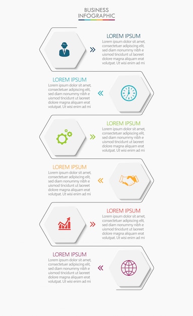 Progettazione infographic delle icone di cronologia di visualizzazione di dati di affari