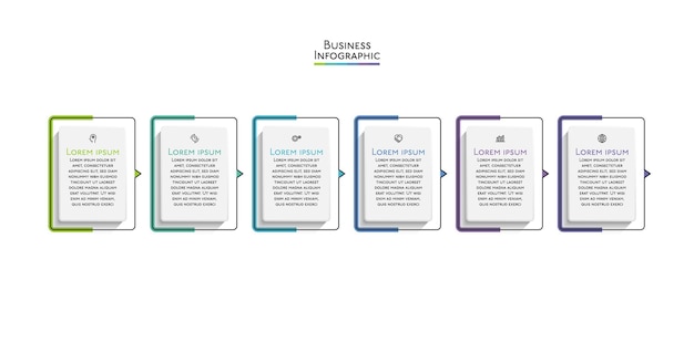 Icone infografiche timeline visualizzazione dati aziendali progettate per modello di sfondo astratto