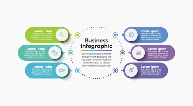 Business data visualization timeline infographic icons designed for abstract background template