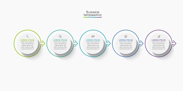 Vettore visualizzazione dei dati aziendali. icone di infografica timeline progettate per il modello di sfondo astratto