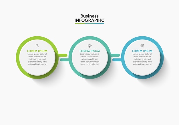 Visualizzazione dei dati aziendali. icone di infografica timeline progettate per il modello di sfondo astratto