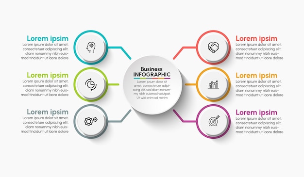 Business data visualization timeline infographic icons designed for abstract background template