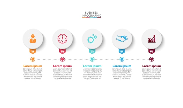 Business data visualization timeline infographic icons designed for abstract background template