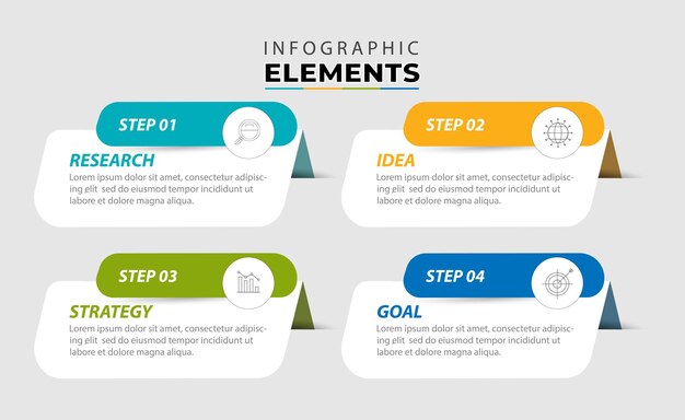 Business data visualization timeline infographic icons designed for abstract background template