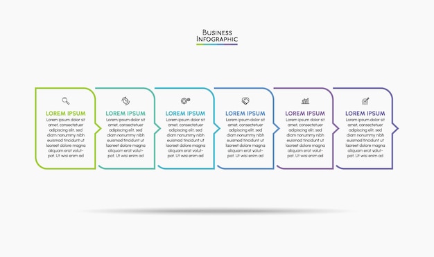 抽象的な背景テンプレート用に設計されたビジネスデータ視覚化タイムラインインフォグラフィックアイコン