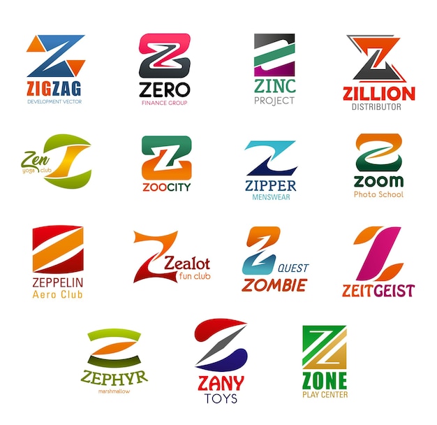 Business design letter z icons