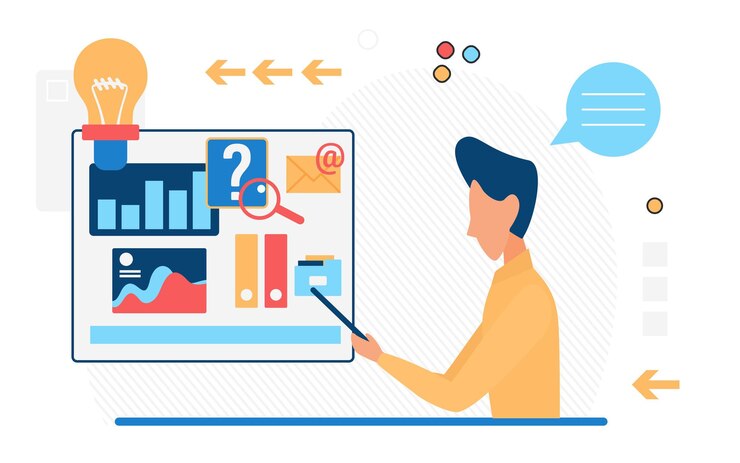 Vector business development process of economic and strategic company expansion