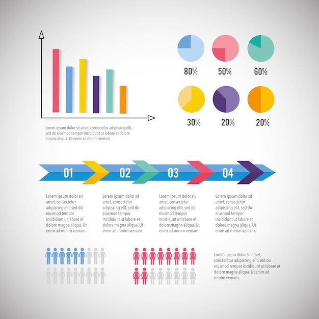 Business diagram with infographic information report