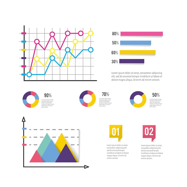 Diagramma di affari con rapporto di informazioni infographic