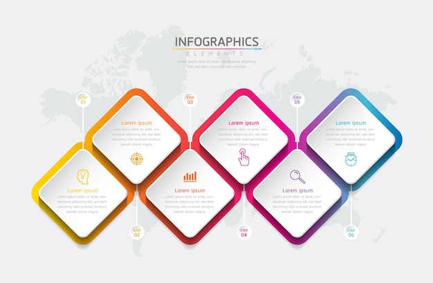 Business Diamond shape. infographic template design