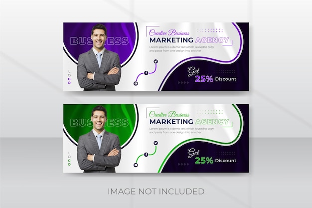 Business digital marketing agency social media Facebook cover design template