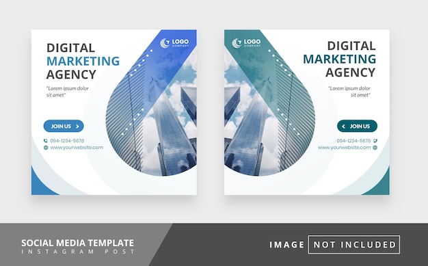 Vector business digital marketing agency social media template