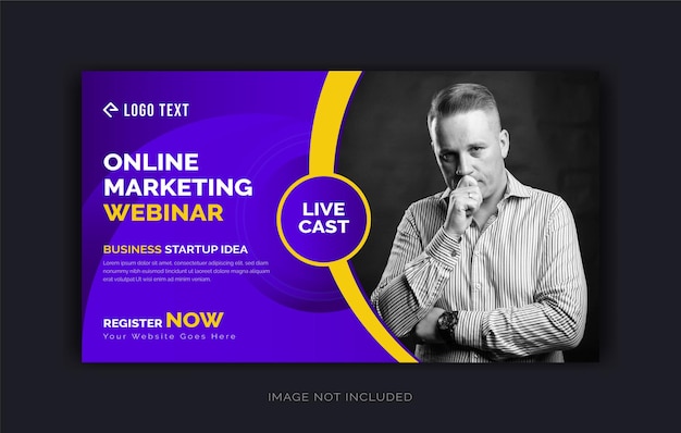 Vector business digital marketing agency webinar live cast banner