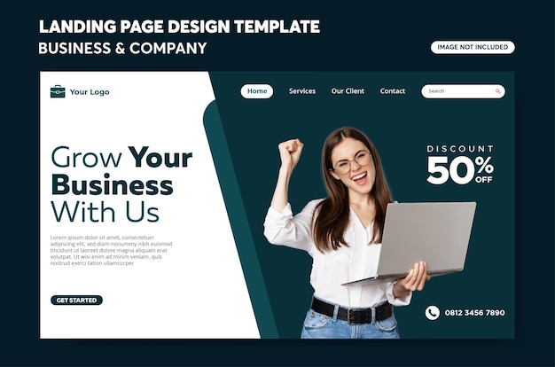 Vector business digital marketing landing page template