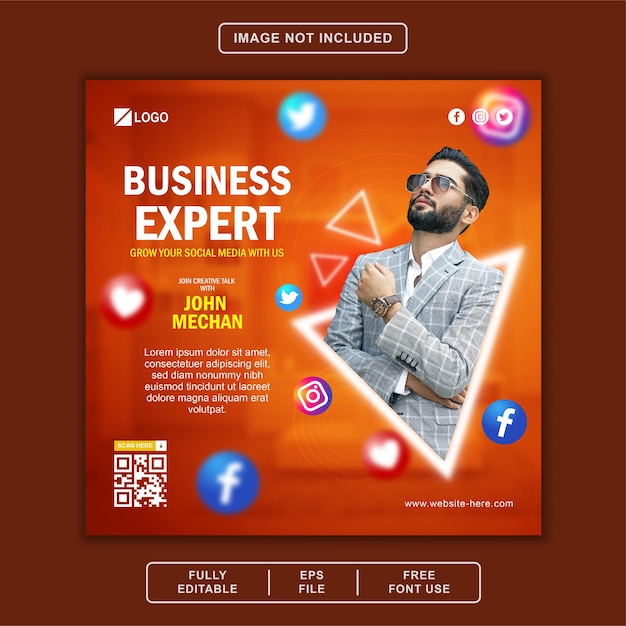 Business digital marketing promotion social media post for instagram facebook