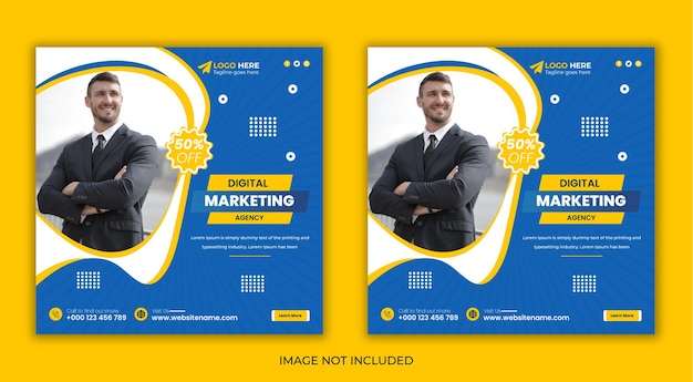 Business digital marketing square Instagram post and social media post banner template