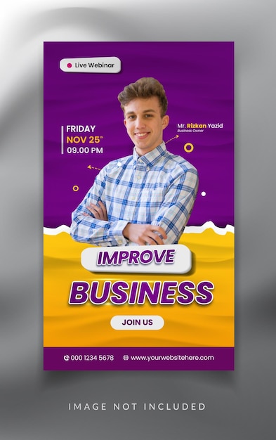 Business digital marketing webinar facebook and instagram story banner template