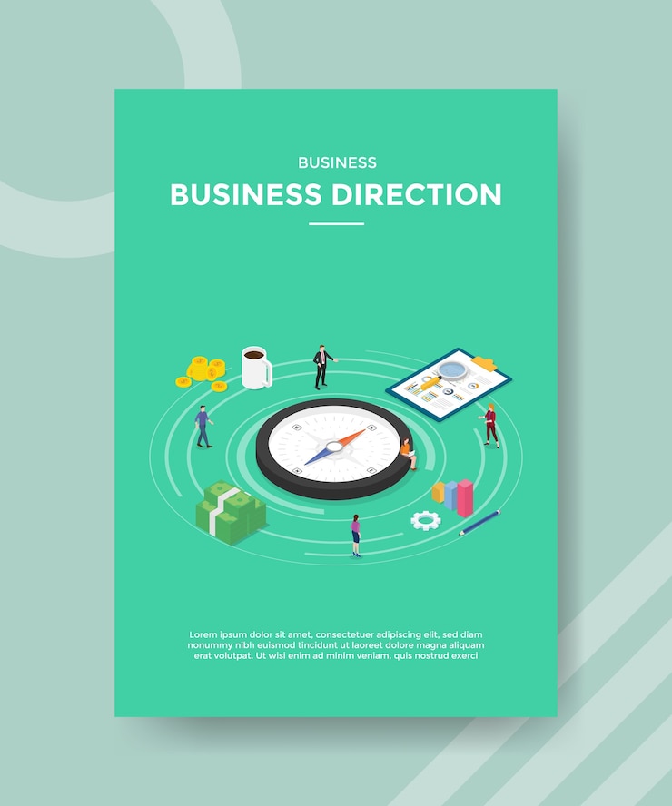 Vector business direction flyer template