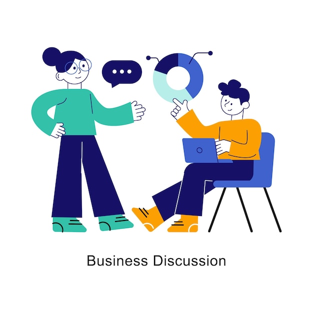 Business Discussion abstract concept vector in a flat style stock illustration